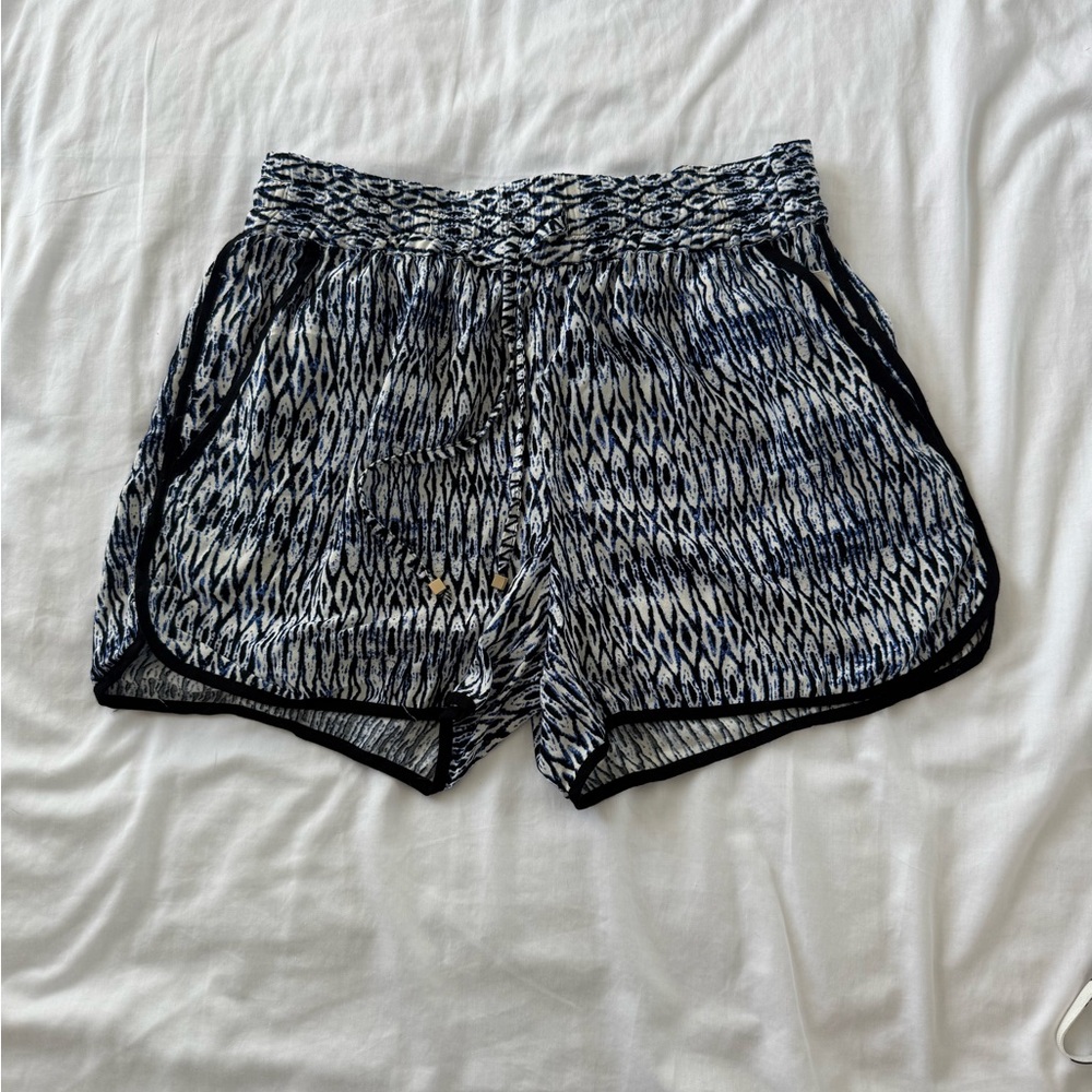 Boho Printed Shorts High Rise Drawstring with Front & Back Pockets